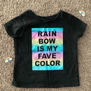 Kids Rainbow Graphic T-Shirt Size 2T Black Metallic
